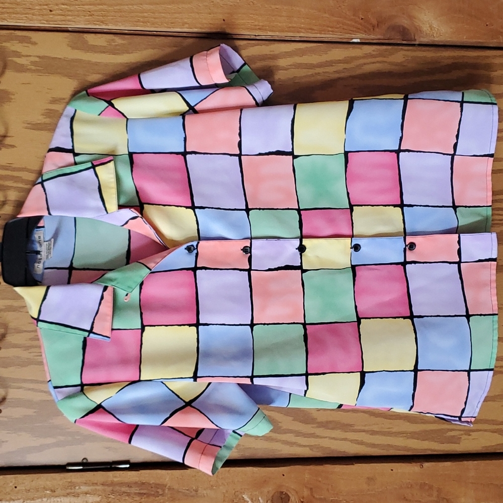 Vintage Notations Patchwork Blouse - image 1